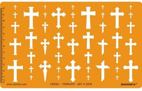 Isomars Cross Shapes Template Stencil – Drawing & Drafting Tool for Art, Design, Crafts & Technical Sketching