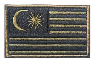 Malaysia Flag Patch Military Hook Loop Tactics Morale Embroidered Patch (color2)