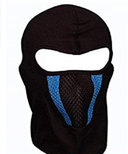 H Store 2Pc Full Black Black Blue Dust Proof Face for Bike, Ski, Cycling, Running, Hiking HS01