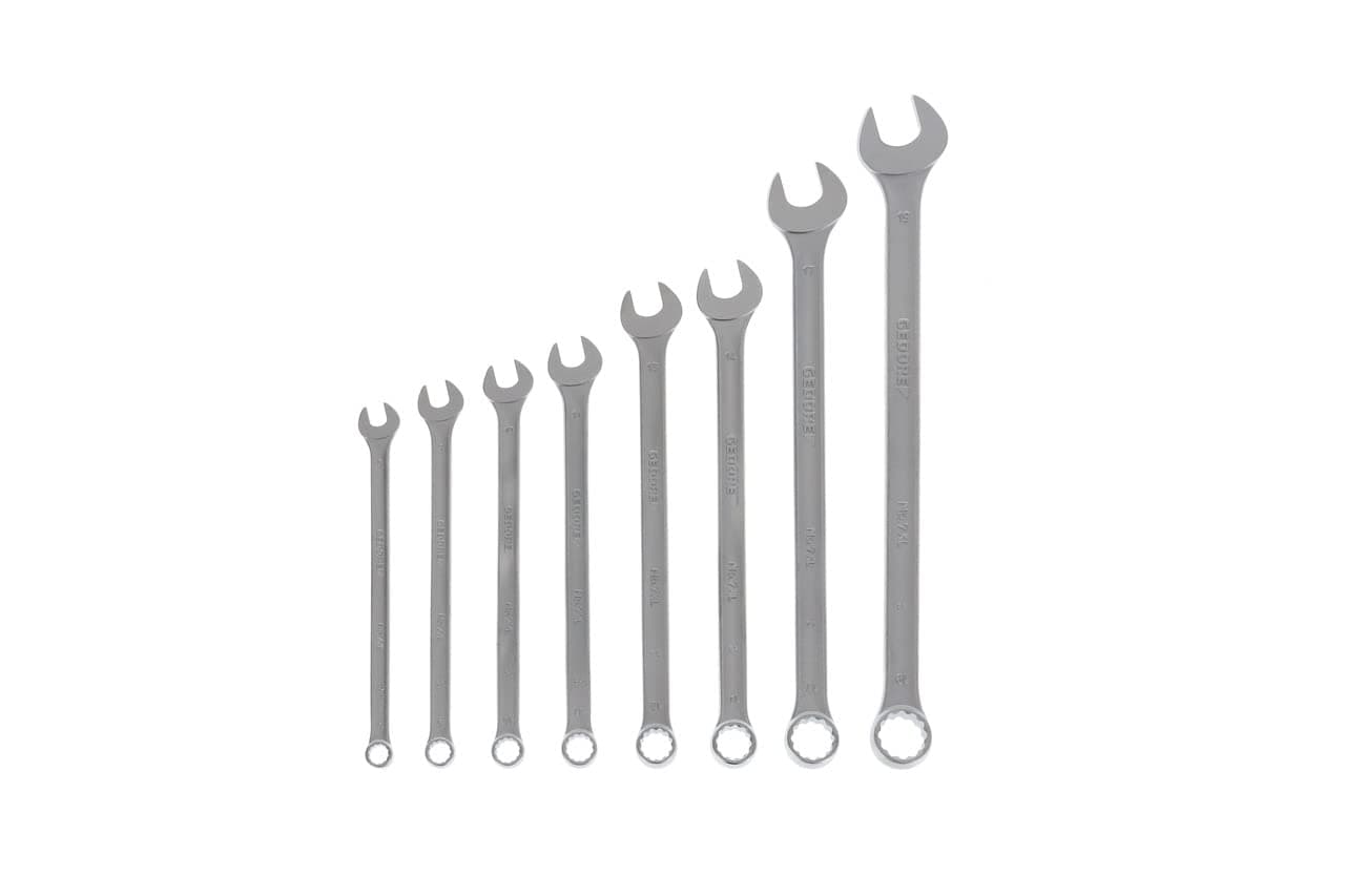 GEDORE7 XL-080 Combination Spanner Set, Extra Long, 8 pcs 8-19 mm