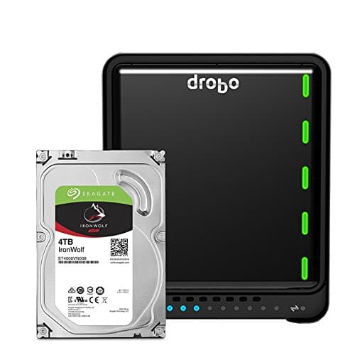 Drobo 5D3 20TB: 5-Drive Direct Attached Storage (DAS) Array with Seagate NAS Drives – Dual Thunderbolt 3 and USB 3.0 type C ports (DRDR6A21-20TB)