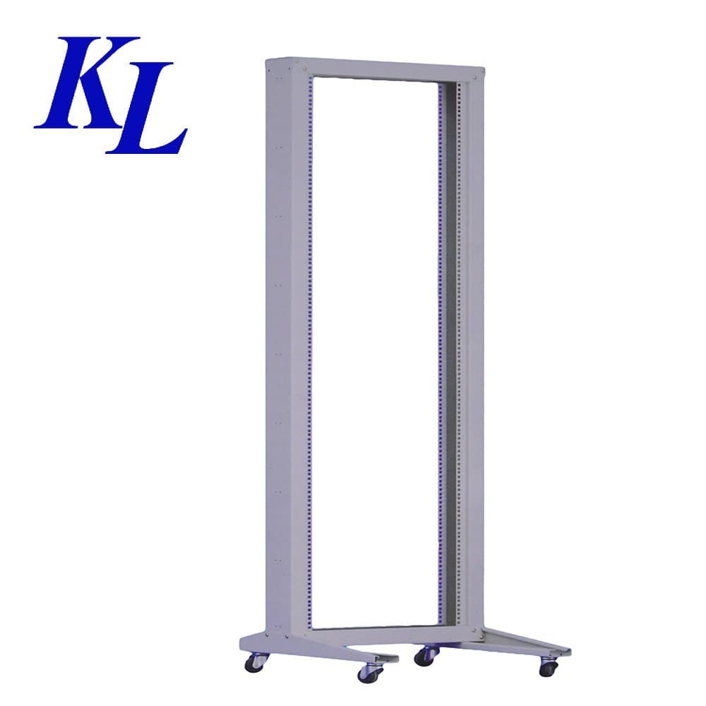 Open Frame 19" 32U 600x600 2-Post Network Server Relay Rack Rolling with Casters