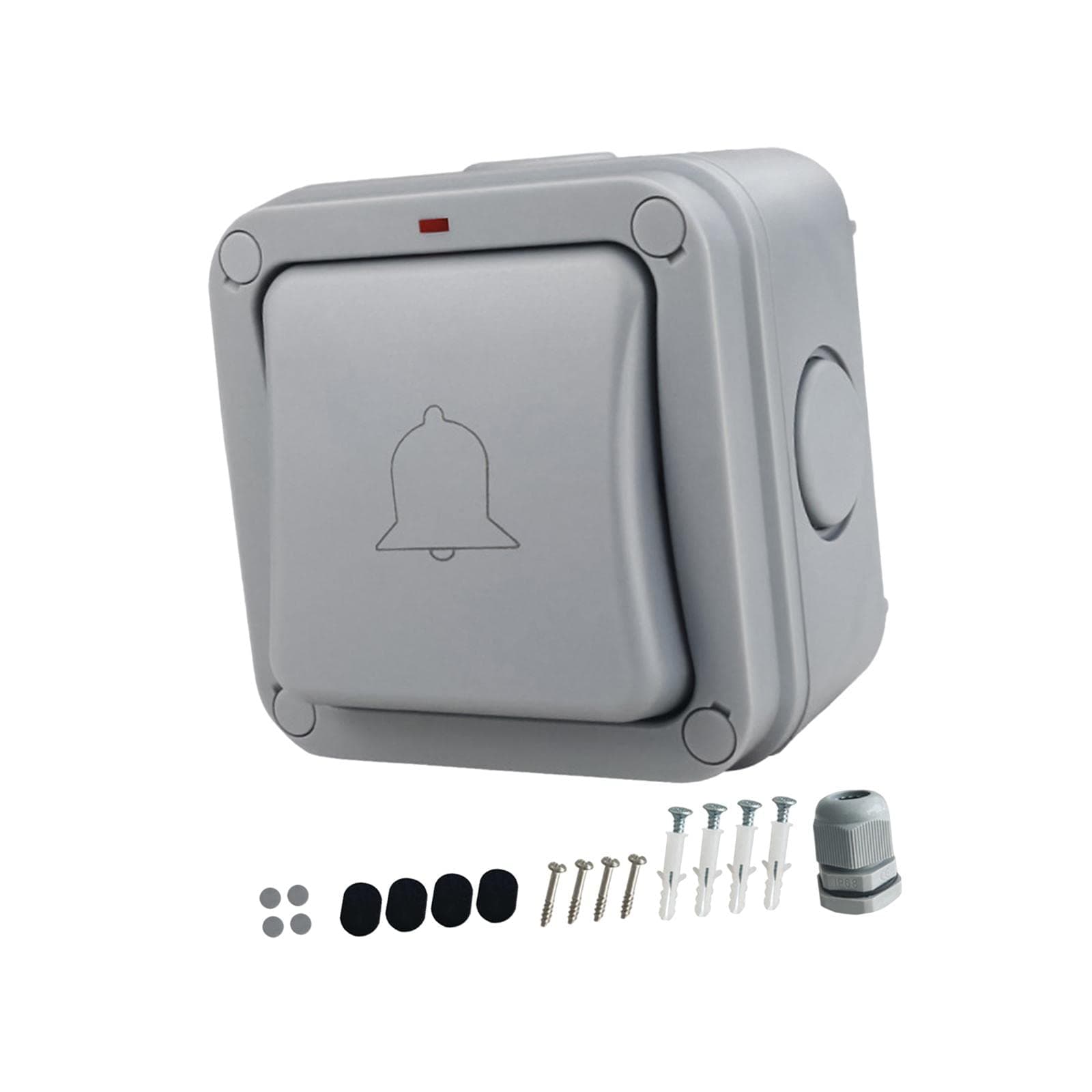 Baoblaze Switch Push Button Doorbell Doorbell System IP66 Waterproof Wall Garage Door Opener Door Access Control for Home Household Warehouse Outdoor, BE32M