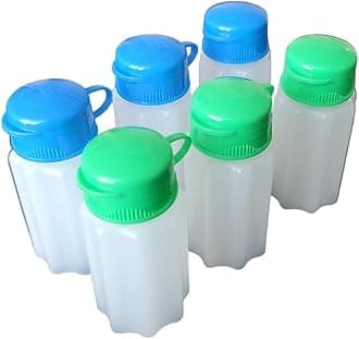 Handy Housewares Spill-Proof Flip-Lid Mini Salt & Pepper Shakers | Compact Durable Plastic Travel Spice Dispenser Set for Lunch Bags, Camping & Outdoor Cooking | Blue and Green (3 Pair)