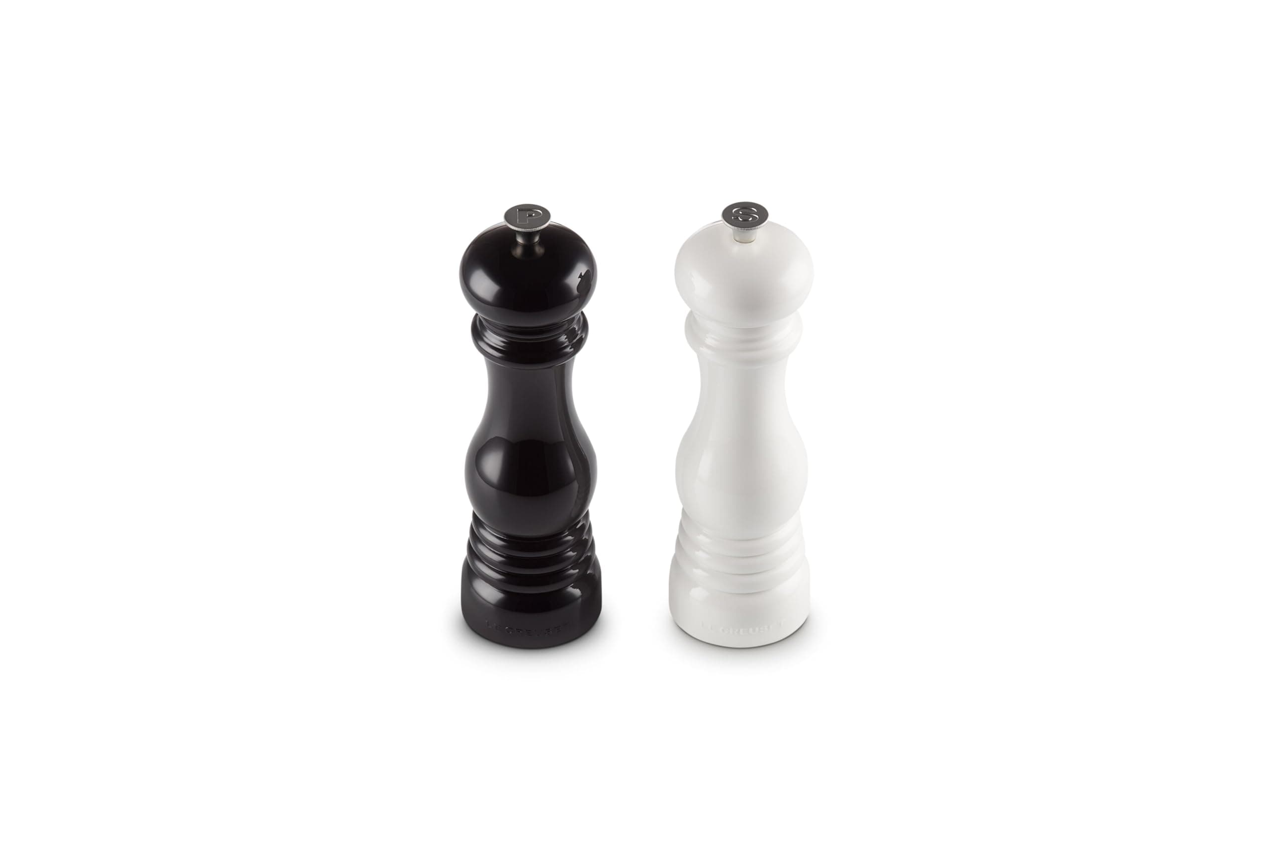 Classic Adjustable Salt and Pepper Mill Set, Chip-Resistant ABS Plastic, Anti-Corrosion, 40g, Black and White, 96002100169100