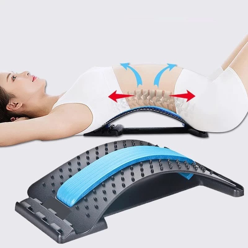 BLISSVIVE Back Stretching Device Back Massager Lumbar Support, Back Massager for Bed & Chair & Car, Multi-Level Lumbar Support Stretcher Spinal, Lower and Upper Muscle Pain Relief
