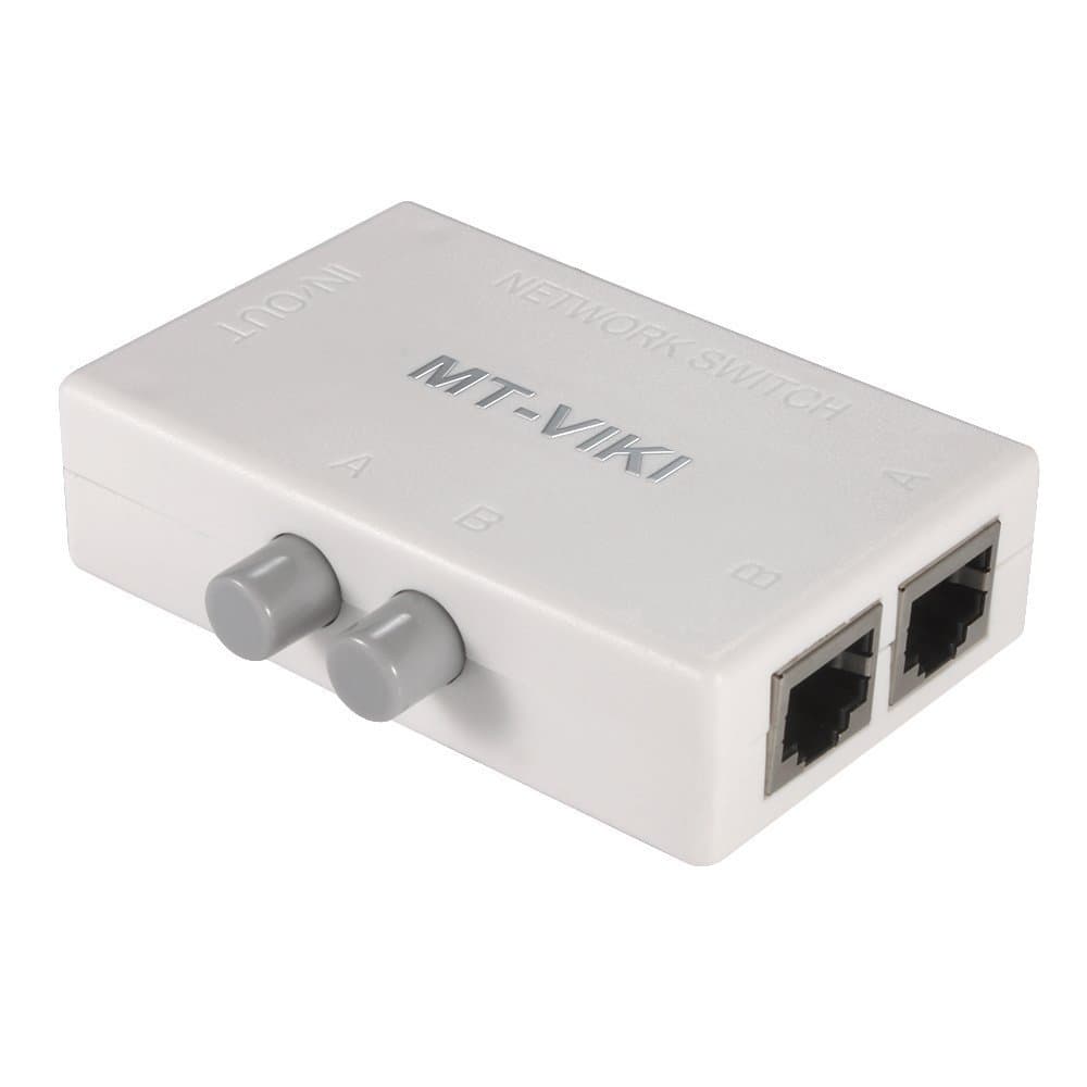 Newlan 2 Ports Network Switch Splitter Selector Hub 2-In 1-Out or 1-In 2-Out 100M RJ45-2M