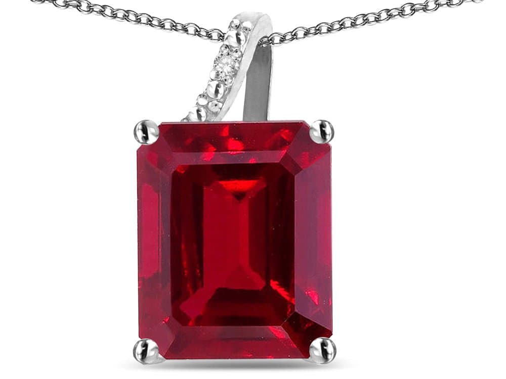 Star K Solid 14K Gold Large 10x8 Octagon Emerald Cut Journey Pendant Necklace