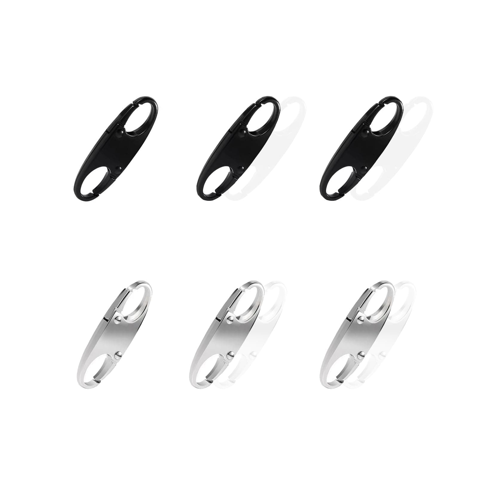 OXT (3PCS Black+3PCS WhiteZipper) Pull Replacement, Premium Lock, Upgraded Anti Theft for Backpacks, Zipper Clip Theft Deterrent, Keep Closed