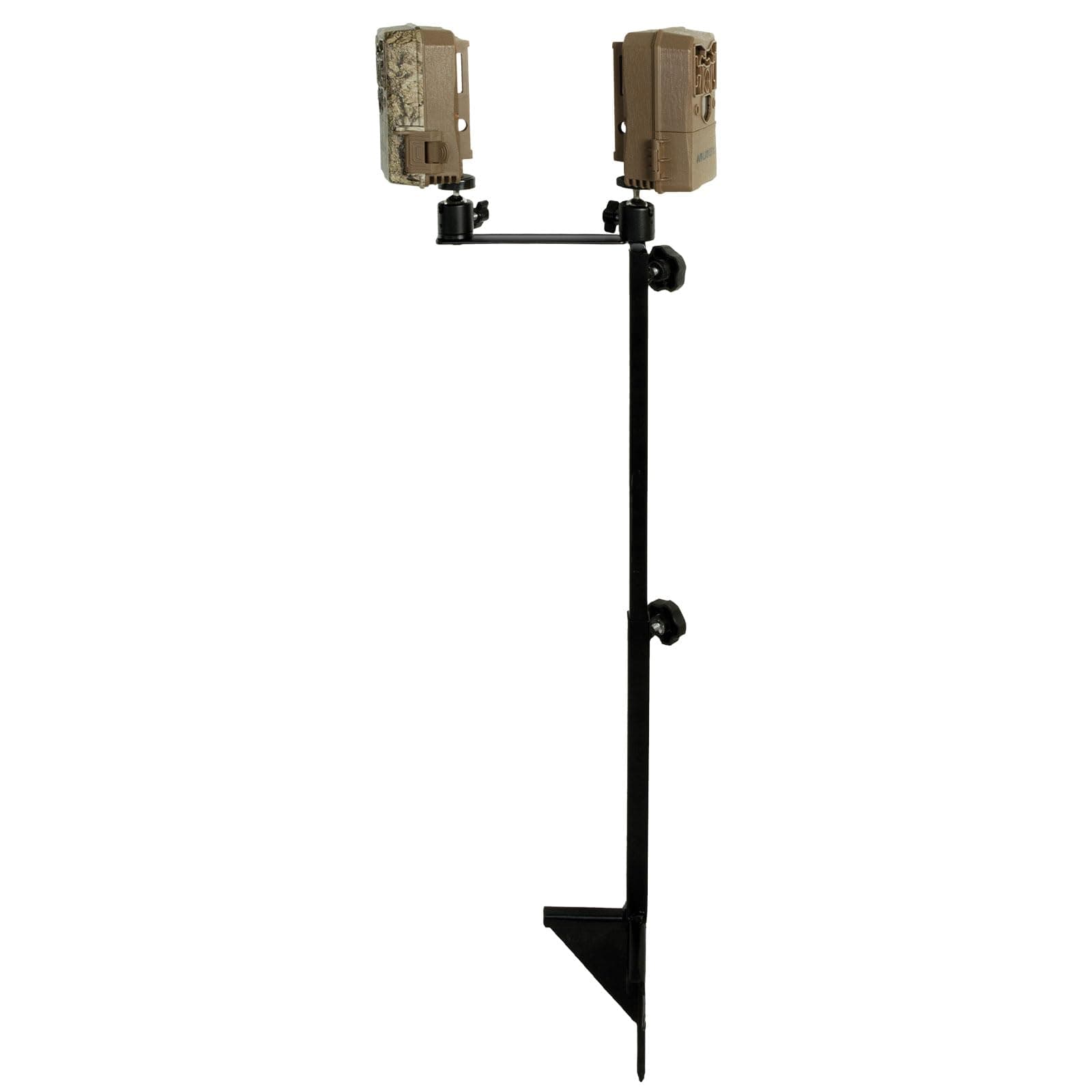Muddy Dual Camera Durable Steel Fully Adjustable Portable Easy-to-Install Hunting Outdoor Ground Mount | Works on Cameras with 1/4" - 20 Receiver