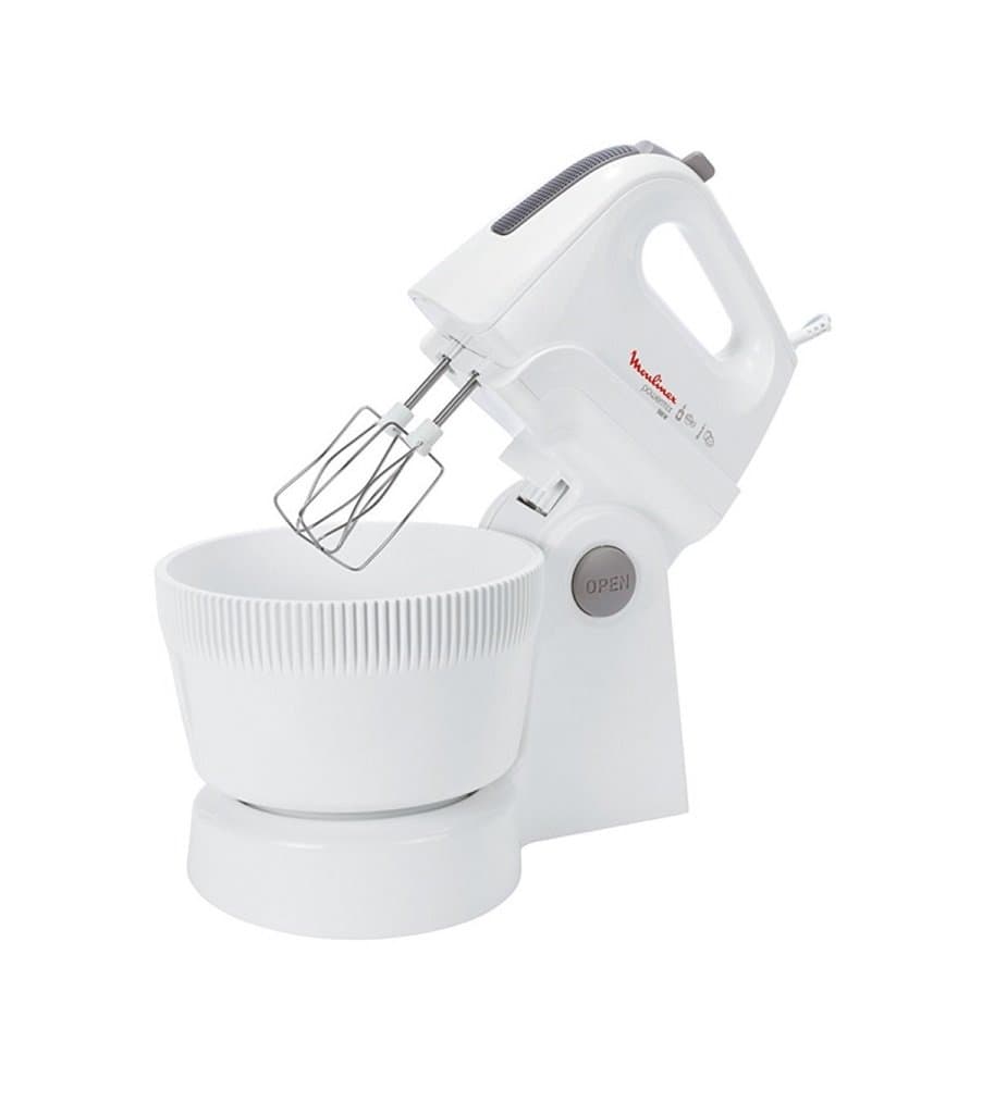 Moulinex Power Mix HM615110 – Food Mixer (500 W, 5 Speeds and Turbo, Whisks and Mixers Rods, Automatic 3.3 Litre Swivel Bowl, Contains Mixing Spatula)