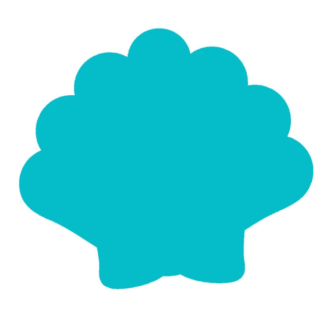 12 Count - 4.3" Teal Seashell Die Cuts, Sea Shell Die Cuts, Mermaid Decorations, Under The Sea Decorations