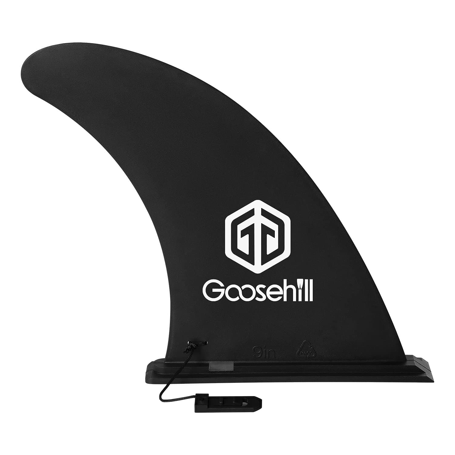 Goosehill 9" SUP Fin, Inflatable Paddle Board Fin Replacement, Quick Release Slide in Center Fin for Inflatable Paddleboard, Black