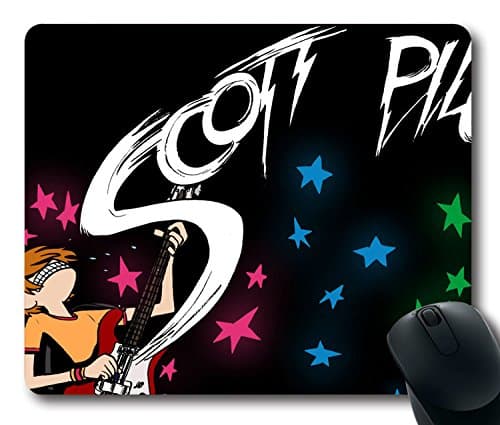Custom Attractive Mouse Pad with Scott Pilgrim Vs The World Michael Cera Scott Pilgrim Art Non-Slip Neoprene Rubber Standard Size 9 Inch(220mm) X 7 Inch(180mm) X 1/8 Inch(3mm) Desktop Mousepad Laptop Mousepads Comfortable Computer Mouse Mat