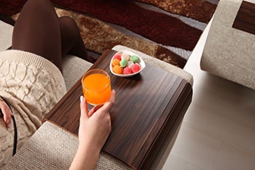 Sofa Tray Table (Brazilian Walnut V2), Sofa Arm Table, Sofa Table, Armrest Tray Organizer, Side Sofa Table, Coffee Tea Tray, Tv Tray Table, Wood Gifts