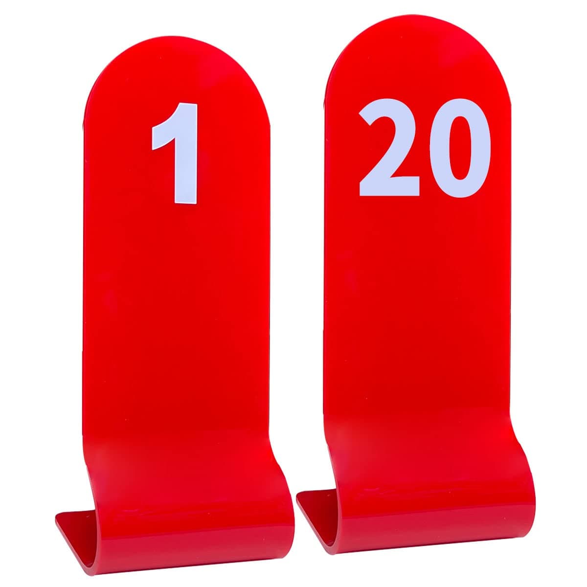 Table Numbers 1-20 Red Acrylic Double Sided Table Numbers For Wedding Reception Restaurants Cafes