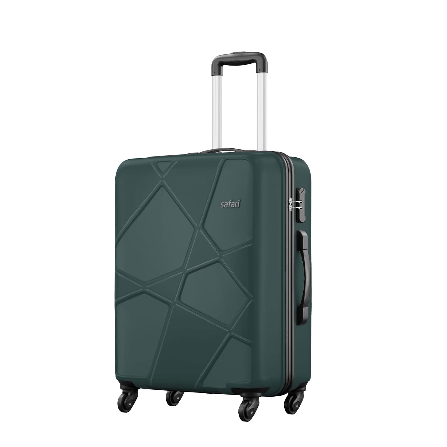 Medium Pentagon 65cm Checkin Trolley Bag Hard Case Polypropylene 4 Wheels 360 Degree Wheeling System Luggage, Travel Bag, Suitcase for Travel, Trolley Bags for Travel, Dusk Green