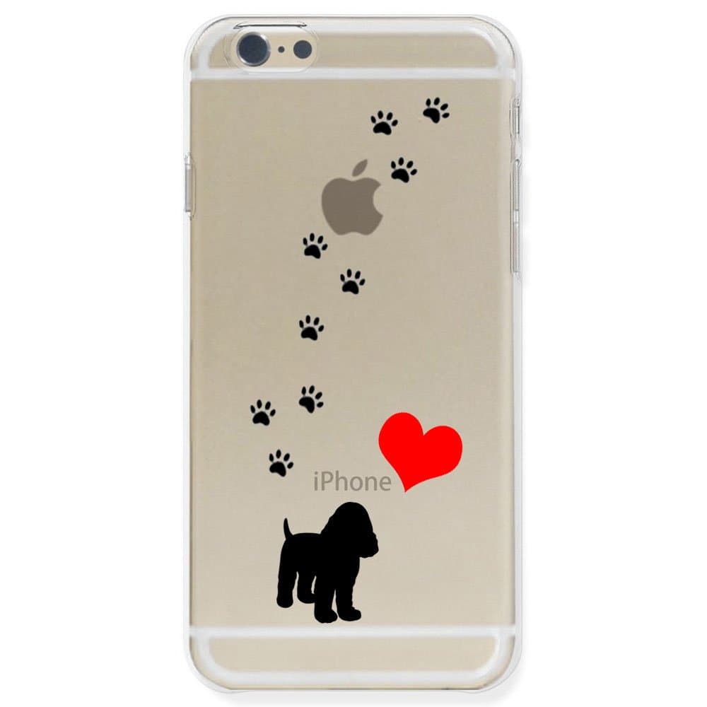 iPhone 6 (4.7) Polycarbonate Clear Hard Case Clear, Dog Love Walking Cocker spaniel