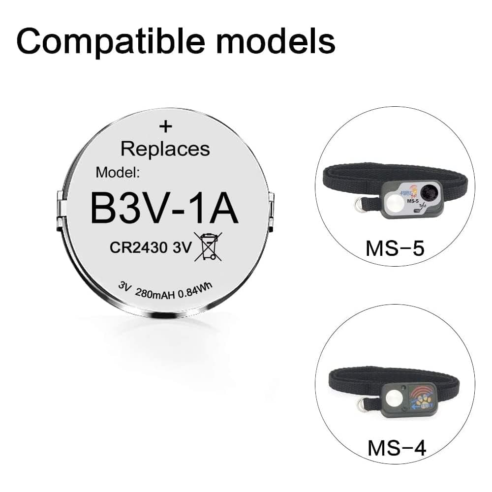 Abeden B3V 1A Lithium Replacement Batteries Compatible with High Tech Pet Single Electronic Collar Battery for Model MS-4 and MS-5 6 Pack