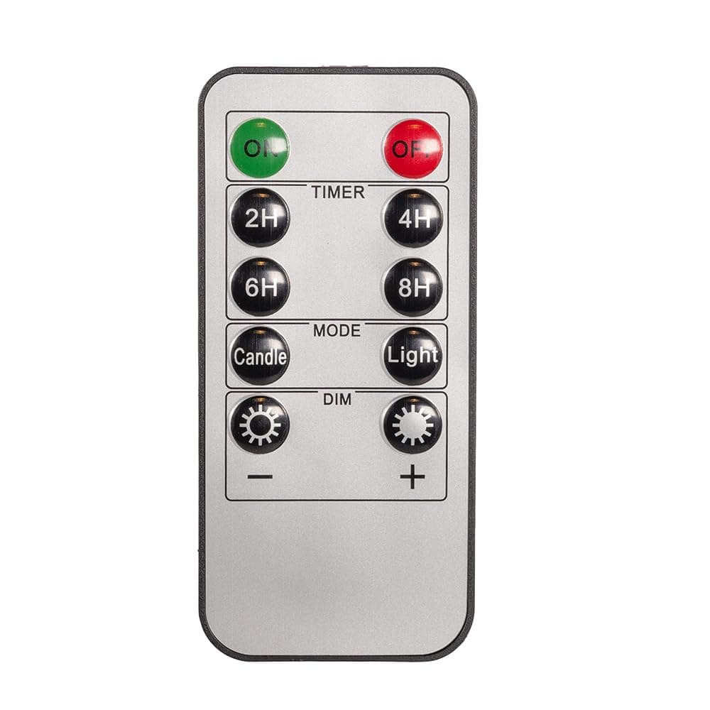 Battery-Operated 10-Button Remote Control for Flicker Flame Candle Light Set
