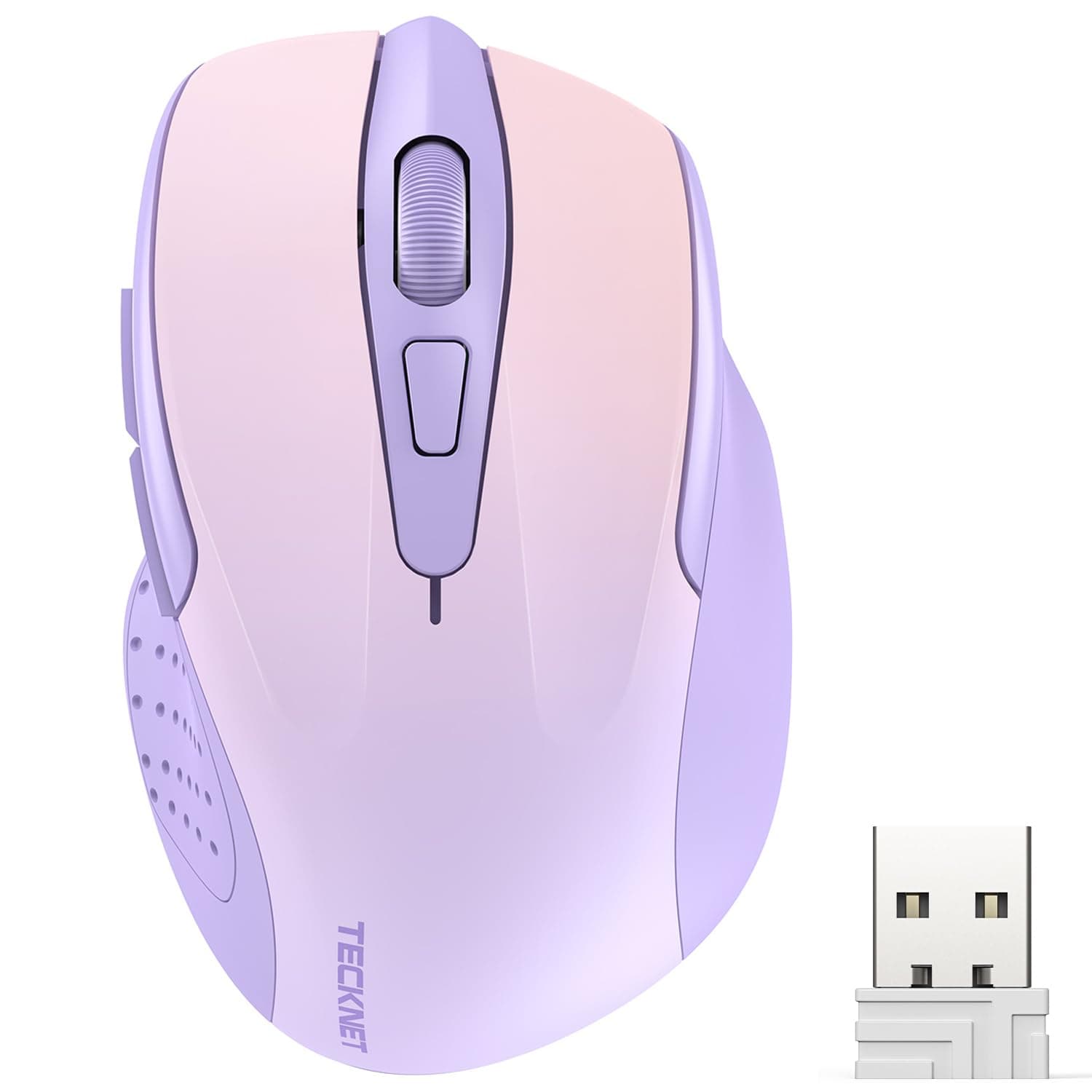 TECKNET Wireless Mouse, 2.4G Ergonomic Optical Mouse, Computer Mouse for Laptop, PC, Computer, Chromebook, Notebook, 6 Buttons, 24 Months Battery Life, 4000 DPI, 5 Adjustment Levels