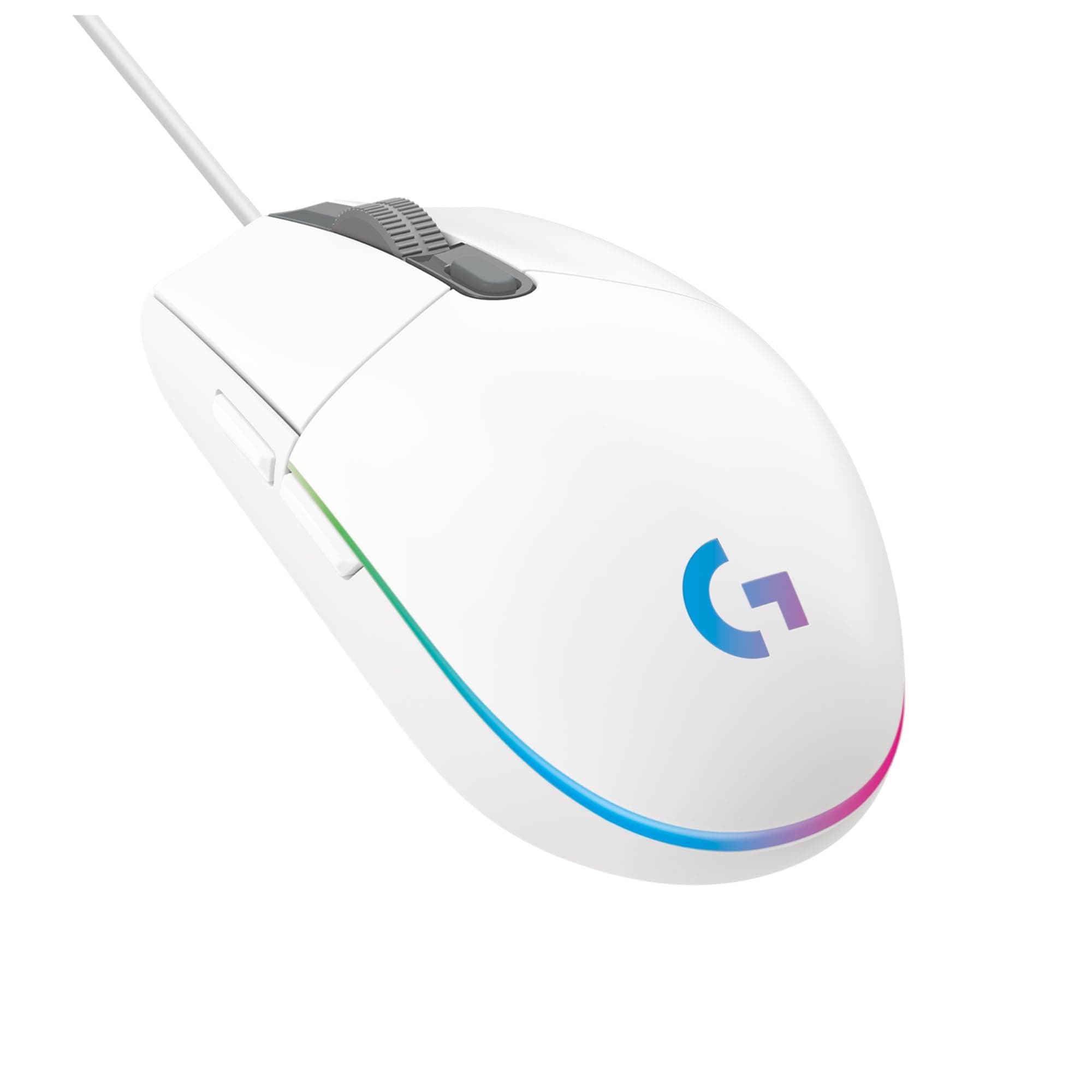 Logitech G203 Lightsync Gaming Mouse with Customizable RGB Lighting, 6 Programmable Buttons, Gaming Grade Sensor, 8 k dpi Tracking, Light Weight (White)