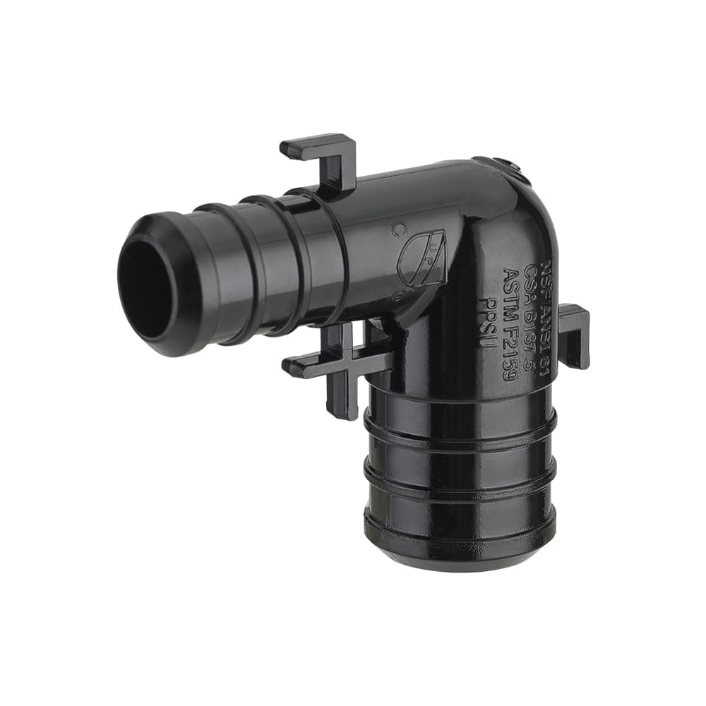 (Pack of 10) EFIELD Poly PPSU Barb Pex Crimp Fitting 3/4" X 1/2" Reducing Elbow With Position Tab, ASTM F2159