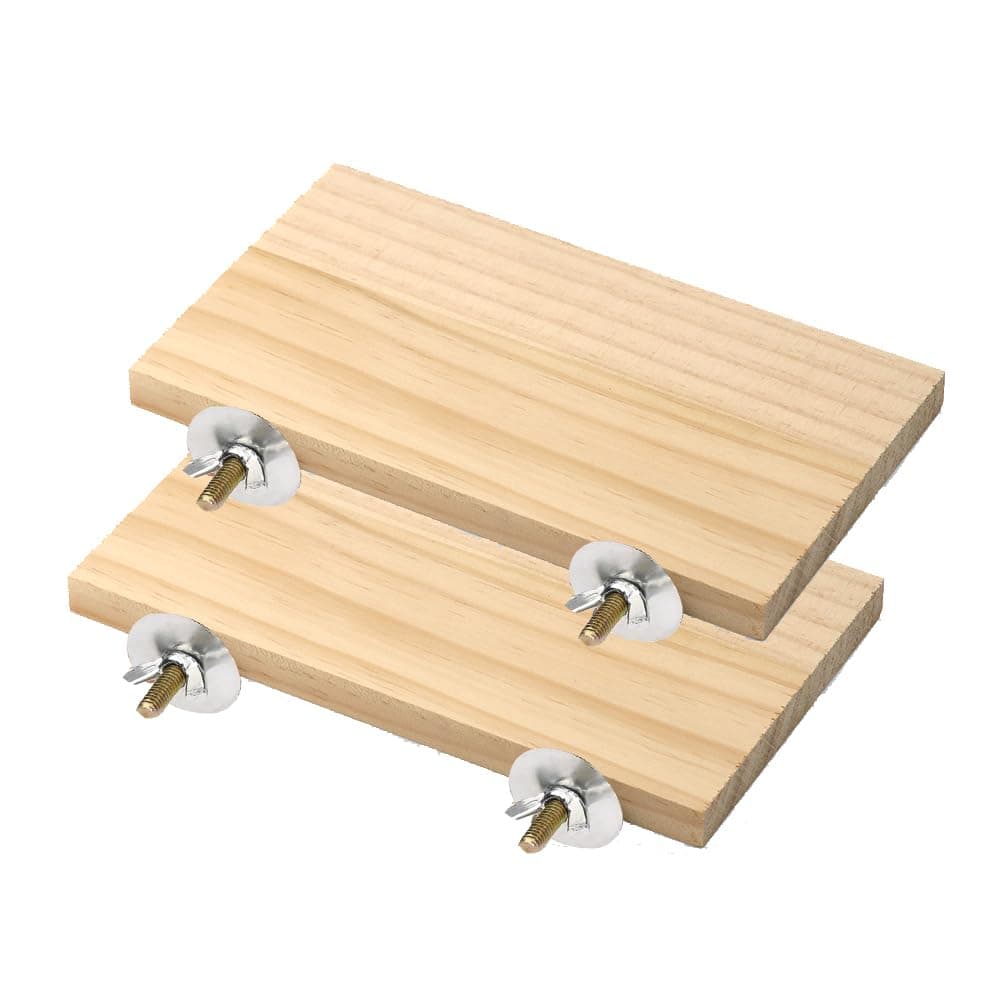 2Pcs Bird Platform Pet Platform Climbing Platform, Vibury Bird Cage Square Wooden Stand Parrot Perches Budgie Toys for Small Animals Budgies Chinchilla Hamster Parrot