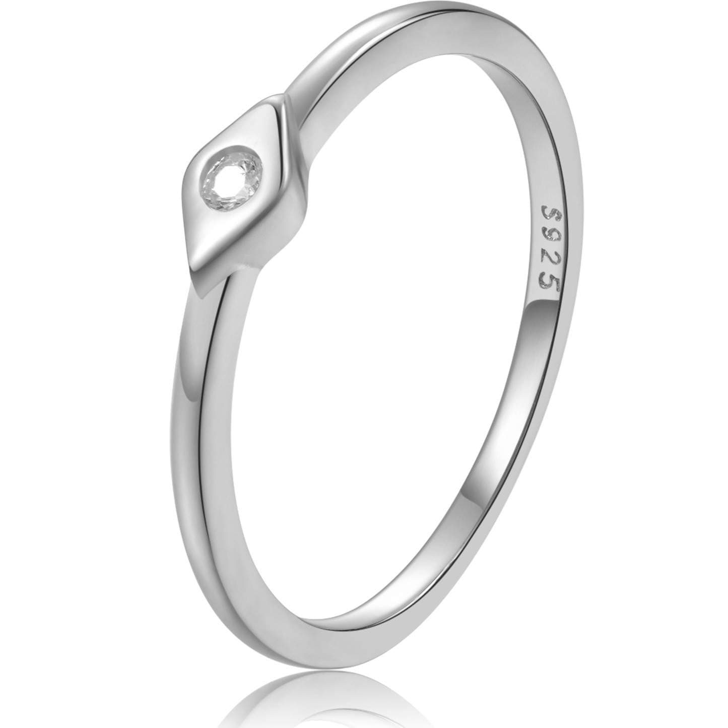 Sterling Silver Evil Eye Dainty Ring
