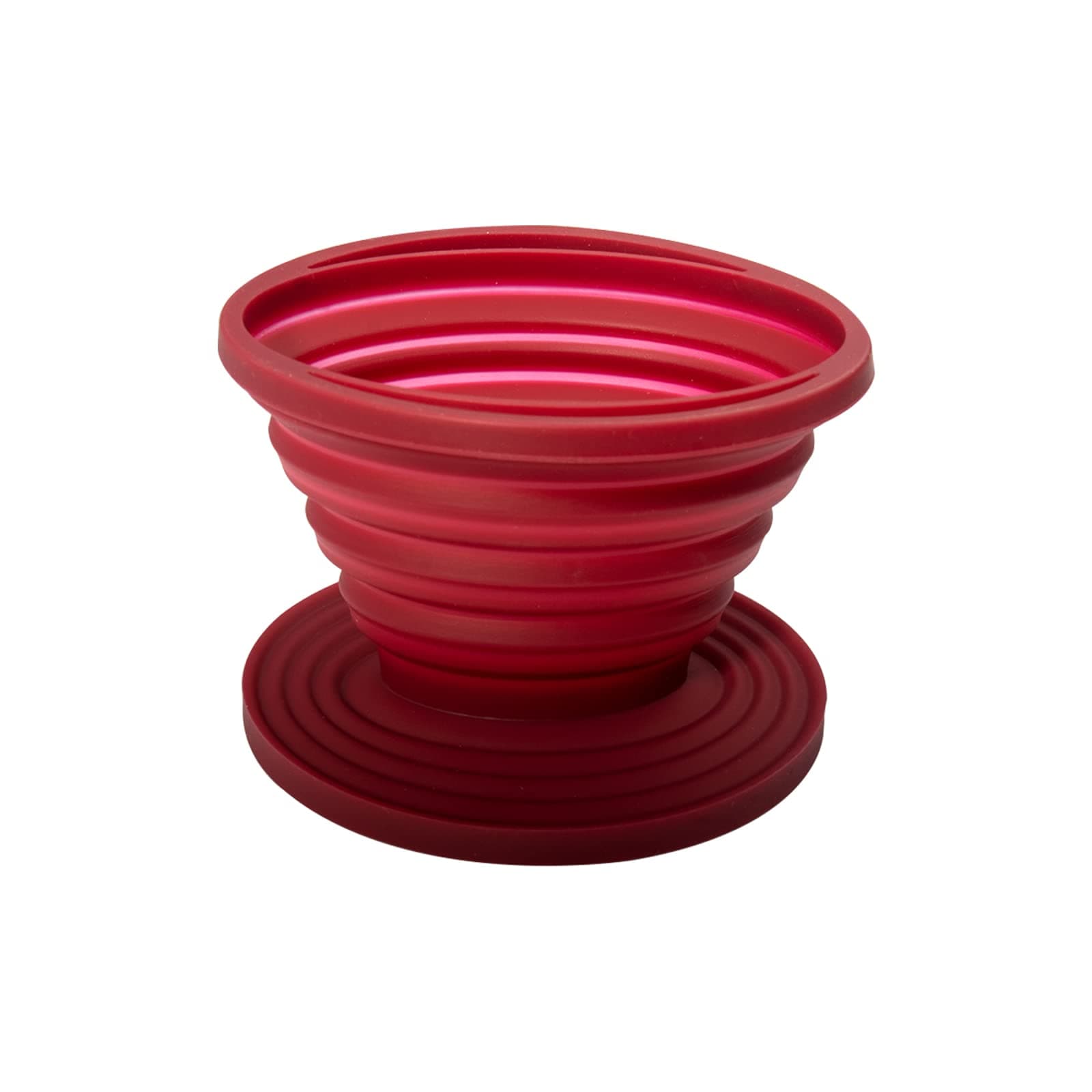 Cheerock Collapsible Coffee Filter Rubber Coffee Maker Reusable Coffee Dripper For Hiking, Camping, Home, Office (Red)