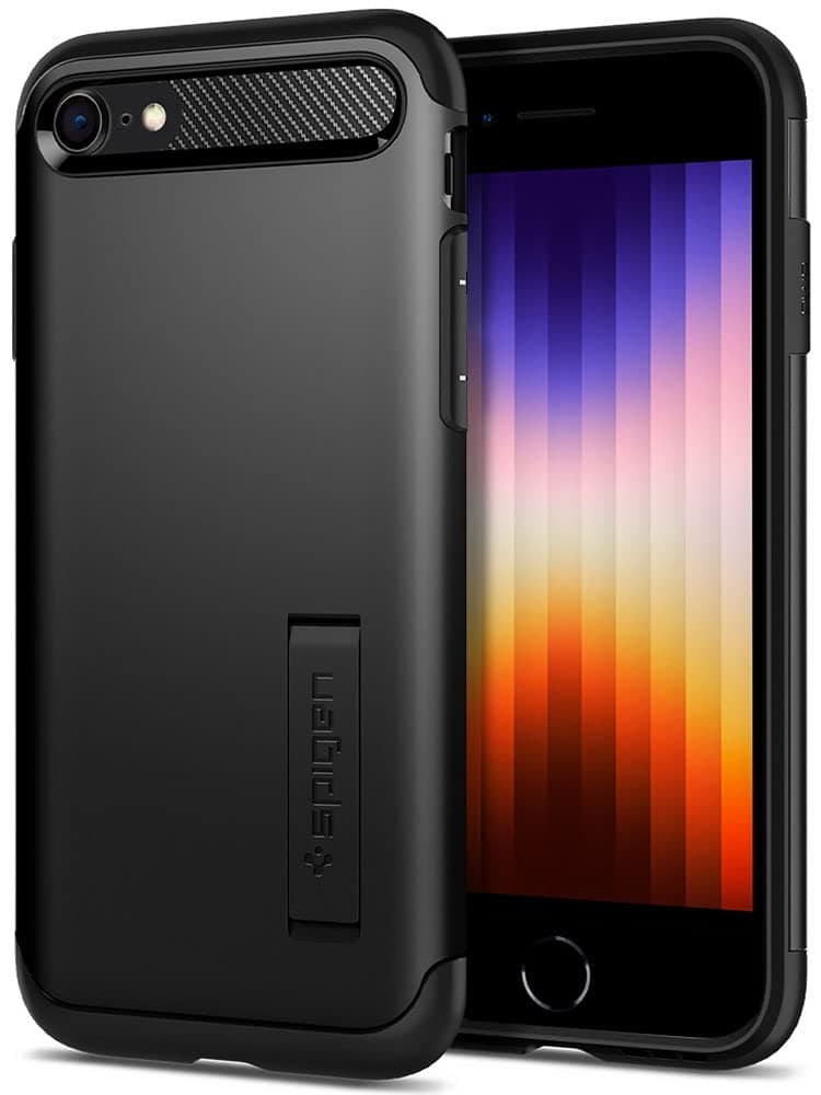 Spigen Slim Armor designed for iPhone SE 3 case cover (2022) / iPhone SE case (2020) / iPhone 8 case/iPhone 7 case - Black