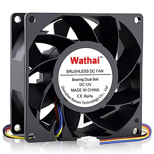 80mm x 38mm High Static Pressure Fan 12V 4 Pin Dual Ball PWM 8038 High CFM for PC CPU Cooler GPU Server Computerc Case Cooling