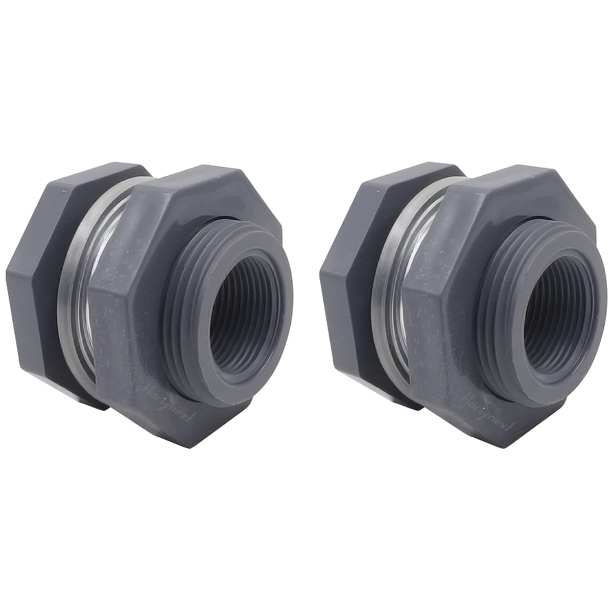 NPT 1" PVC Bulkhead Fitting, Plastic Pipe Connector for rain Barrel Garden Hose Adapter Spigot kit Water Tank Gallon Drain Bucket (pack of 2 pcs)