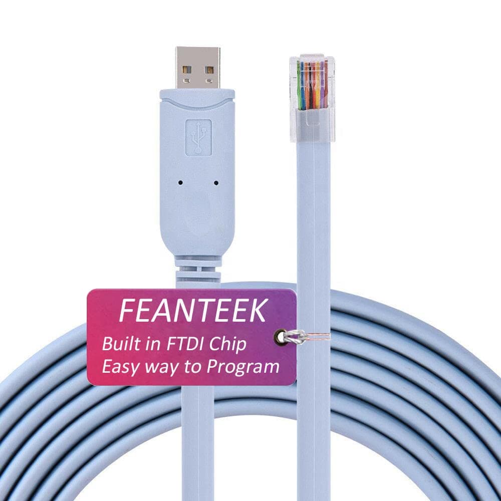 USB Console Cable RJ45 for Cisco Switch Console with FT232RL Chip Compatible Cisco, NETGEAR, Ubiquity, LINKSYS, TP-Link Routers/Switches/Server for Laptops in Windows, Mac, Linux (1.8m)