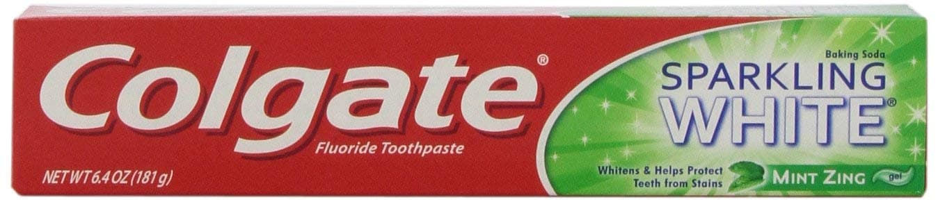 Sparkling White Baking Soda Anticavity Fluoride Toothpaste Zing oz, Mint, 6 Ounce