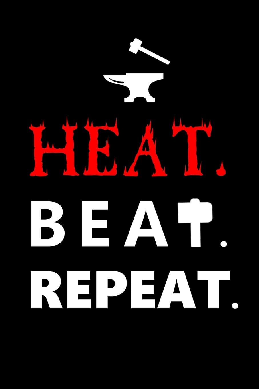 Heat. Beat. Repeat.: Blacksmith Forge, Anvil and Hammer - Blank Lined Writing Journal / Notebook