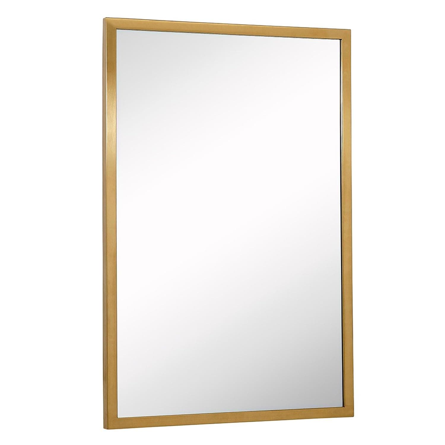 Hamilton Hills 30x40 inch Gold Framed Mirror | Large Rectangular Bathroom Mirrors for Wall | Floating Glass Panel Vanity with Border | Wall-Mounted Mirror for Decor | Hangs Horizontal or Vertical