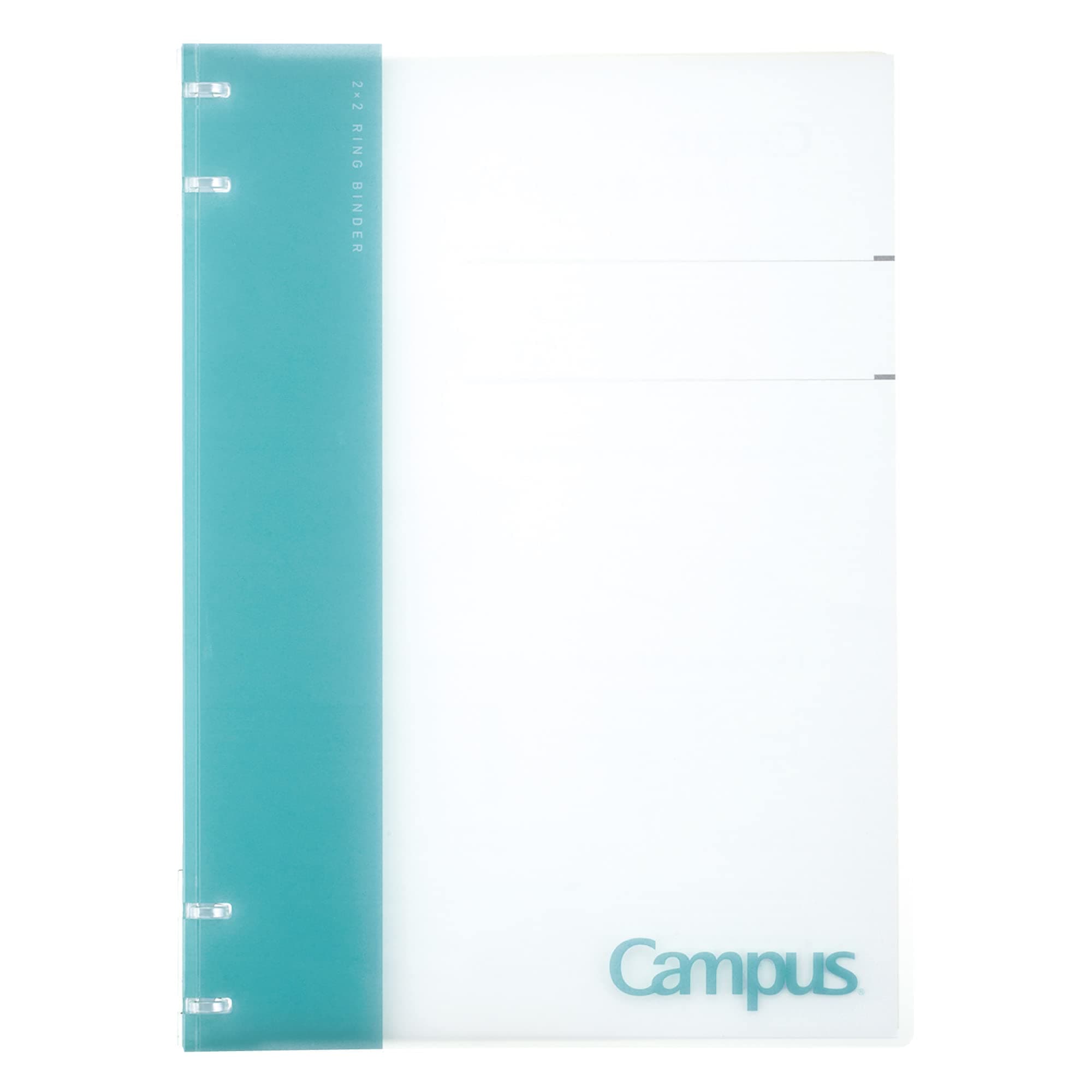 Campus Refillable Notebook, A4 2x2 Slim Ring Binder Notebook with Customizable Title Page, 40 Sheets Capacity. Suitable for 30 Holes Loose Leaf Paper, Light Blue (RU-NP174LB)