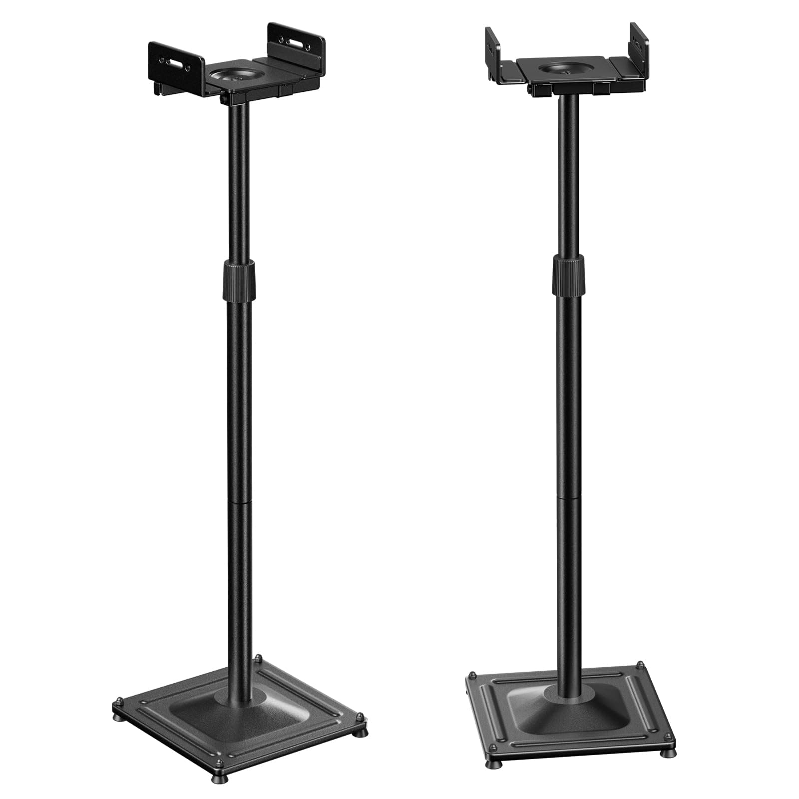 PERLESMITH Universal Speaker Stands Height Adjustable Extend 33.3” to 45.1” Holds Satellite Speakers & Bookshelf Speakers up to 11lbs-1 Pair PSSS2 Black