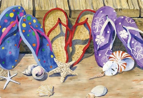 Magic Slice Non Slip Flexible Cutting Board/Party Size 7.5"X11" - Flip Flops