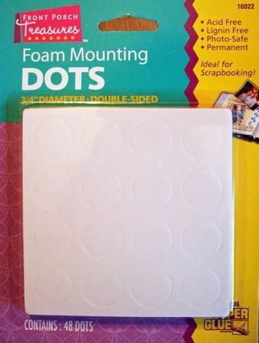 Foam Mounting Dots Double Sided 3/4" Diameter 48 Dots Per Package