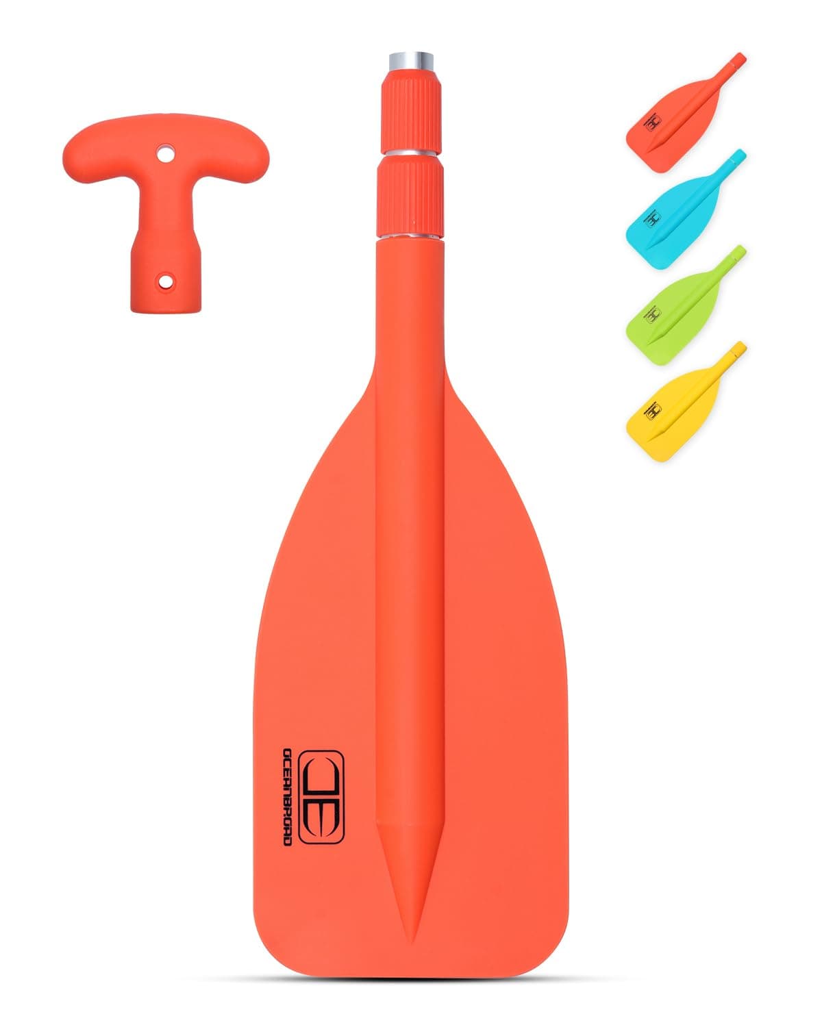 OCEANBROAD Telescoping Emergency Paddle 21''-42''（Assembling Required）/26''-54'' Aluminium Shaft for Kayaking Boating Canoeing River Tubing