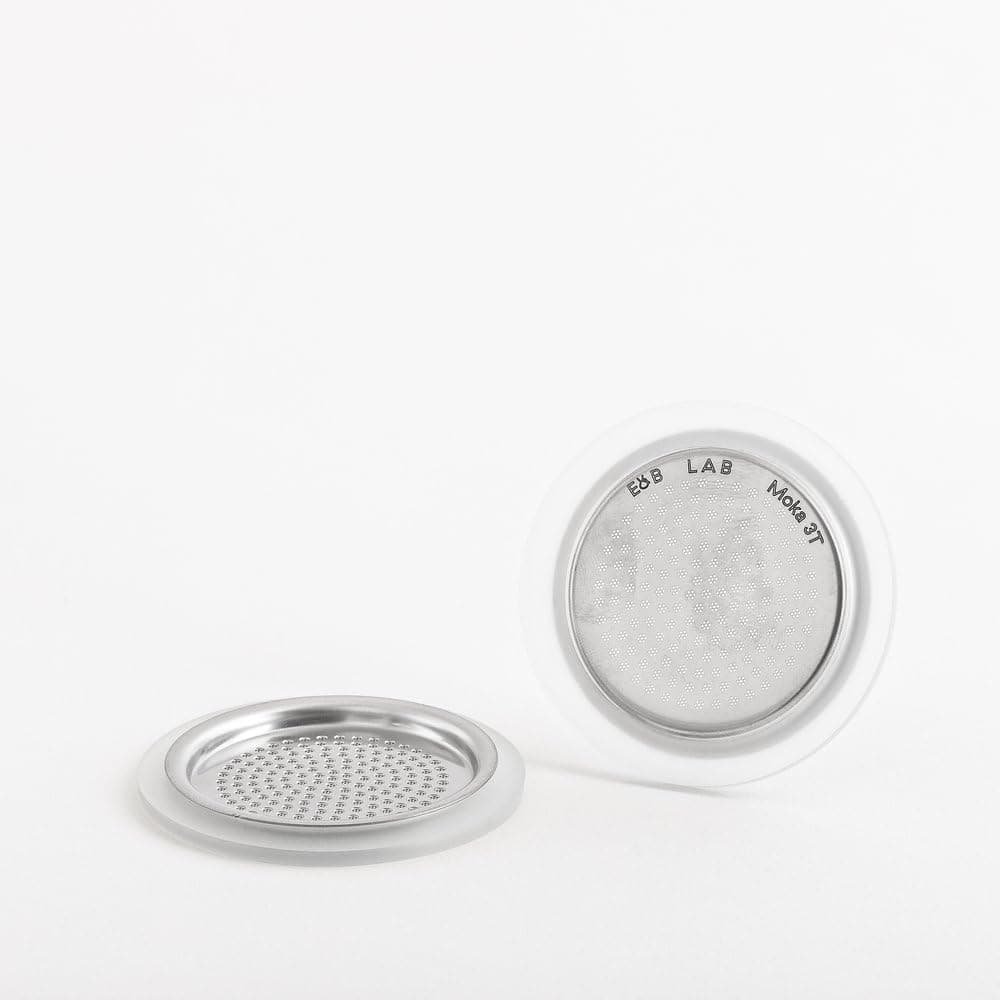 E&B Lab Moka Filter Kit (3 Cup) - Stainless Steel - Compatible with Bialetti & Other Moka Coffee Pots - 1 Count