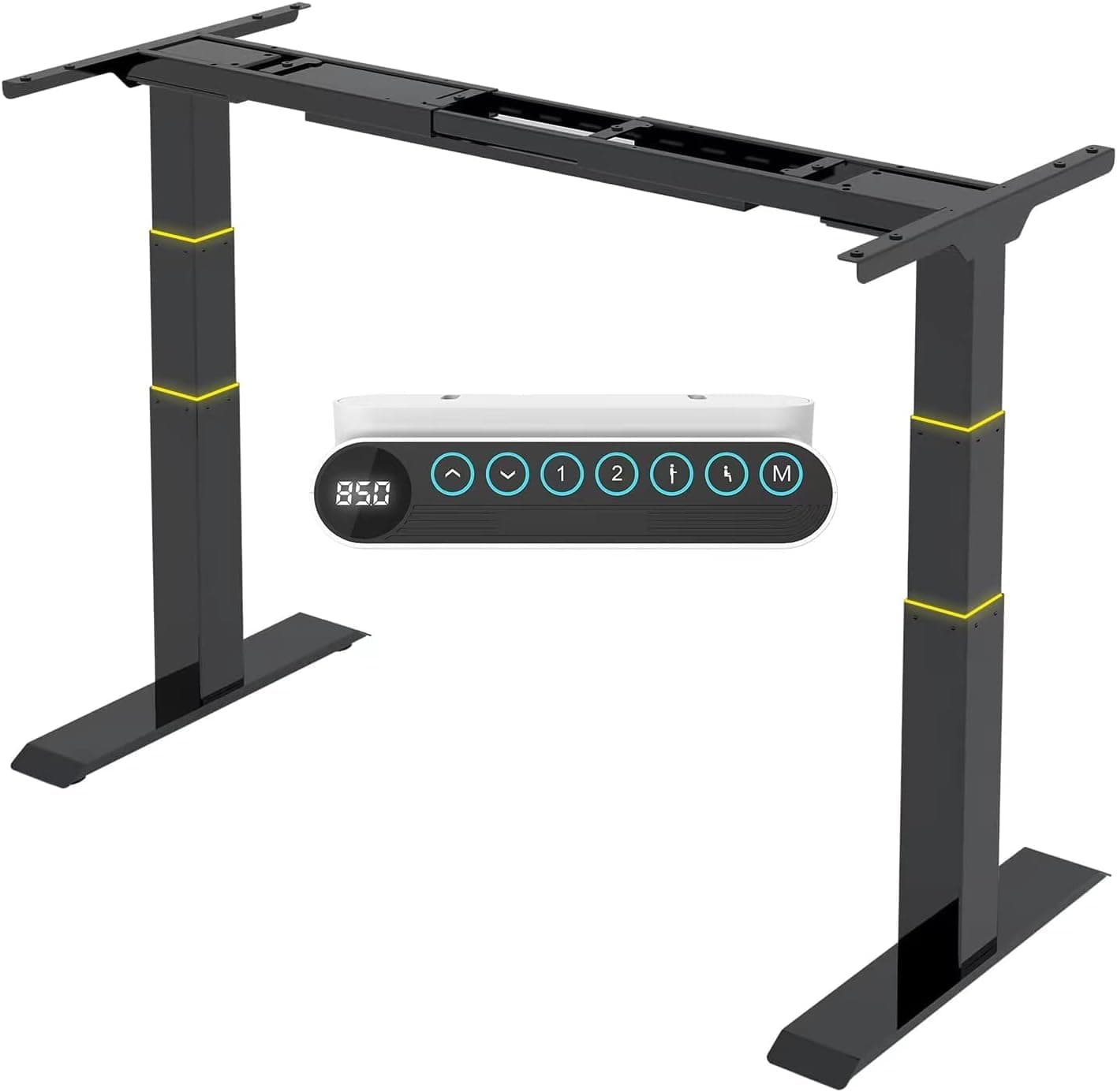 FLEXISPOT Electric Standing Desk Standing Desk Frame Adjustable Height 3 Columns 2 Motors, Memory Function Control Panel, 125kg Load Capacity, Black E6B