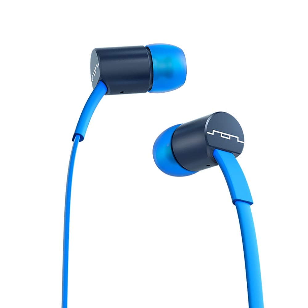 Jax Wired 3-Button In-Ear Headphones, Apple Compatible, Tangle Free Cable, In-Ear Noise Isolation, 4 Ear Tip Sizes, Great For Calls, 1111-36 Blue