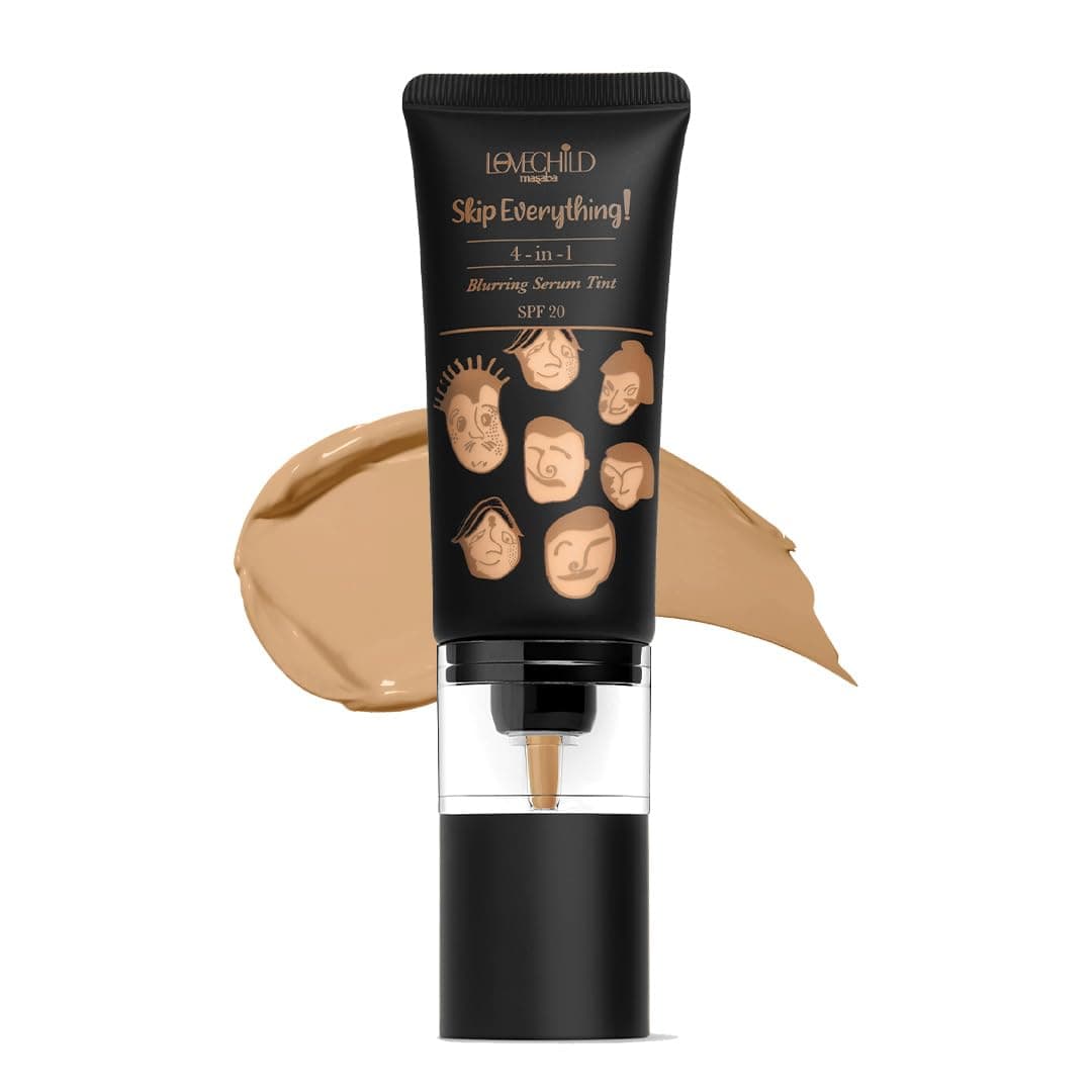 Lovechild Masaba Skip Everything Blurring Medium Coverage 4 In 1 Serum Skin Tint For All Skin Type, Natural Coverage, For Daily Use, With Sod Technology, Honest Honey, 30Ml