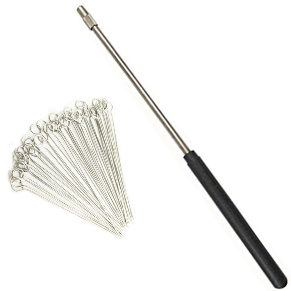 OESS Reusable Inoculating Loop with 50pcs 10uL Nichrome Needle Tips Inoculation Loop for Bacterial Tissue Culture