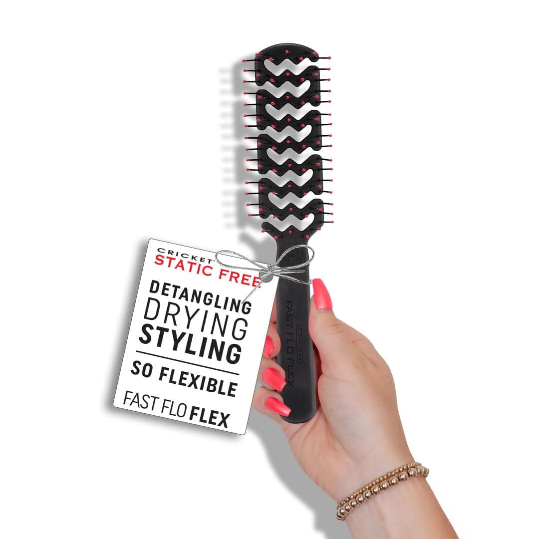 Static Free Fast Flo Flex Vent Hair Brush - Quick Drying, Detangling, and Styling - Anti-Static Bristles for Frizz-Free Blowouts, Ideal for All Hair Types