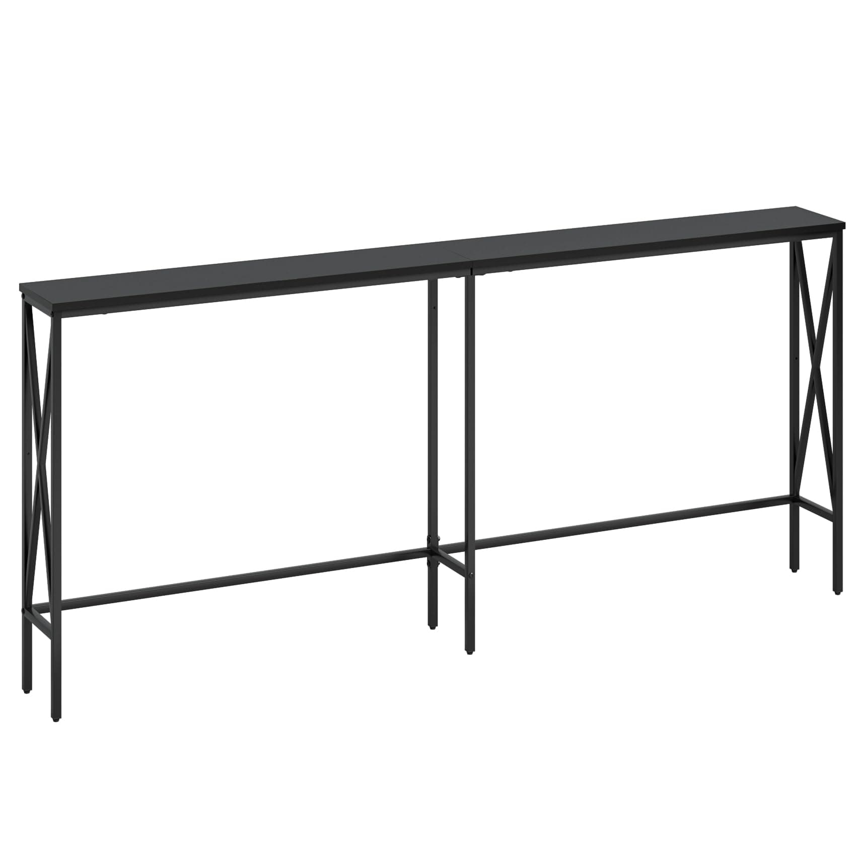 Masupu 70.9" Console Table, Modern Narrow Long Sofa Table Behind Couch, Skinny Entry Table, Industrial Sofa Table with Metal Frame for Hallway, Living Room, Classic Black…