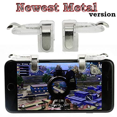 PUBG Mobile Trigger Gaming Controller Sesnsitive Shoot and Aim Keys Button L1R1 Shooter Also for Knives Out/Rules of Survival Cellphone Rubber Clip Version (1Pair)